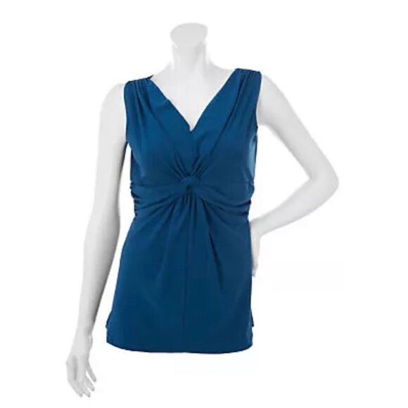 Women with Control Size 3X V Neck Knot Front Top Amethyst Tummy Control NWT - Picture 2 of 4